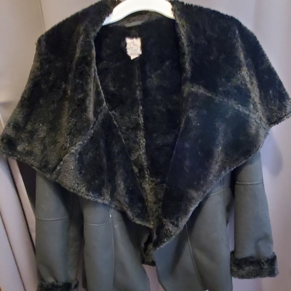 Faux Fur Faux Suede coat